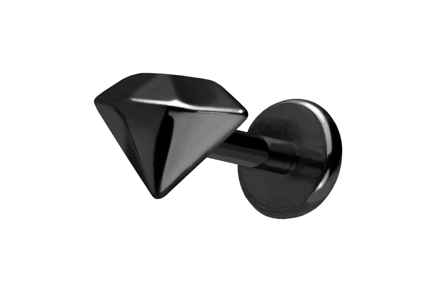 Titan Labret Piercing mit Push Fit DIAMANT